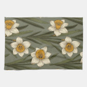 Modern Daffodil Botanical Pattern (2) Geschirrtuch (Horizontal)