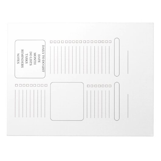 Modern Daily To-Do List Notepad Notizblock (Vorderseite)
