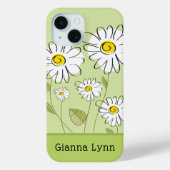 Modern Daisies Floral Monogram Case-Mate iPhone Hülle (Rückseite)