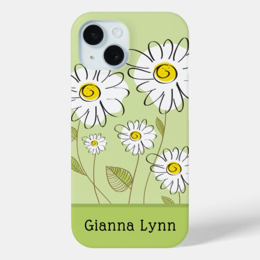 Modern Daisies Floral Monogram Case-Mate iPhone Hülle (Rückseite)