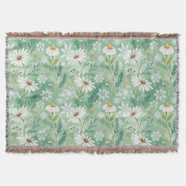 Modern Daisy Flowers Winter Decke