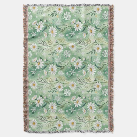 Modern Daisy Flowers Winter Decke (Vorderseite Vertikal)