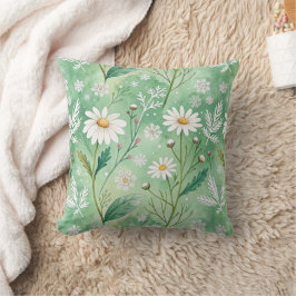 Modern Daisy Flowers Winter pattern Kissen