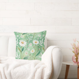 Modern Daisy Flowers Winter pattern Kissen