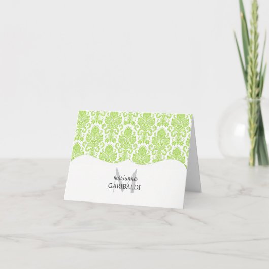 Modern Damask Green Personalisiert (Vorderseite)
