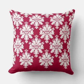 Modern Damask Muster Pillow Red 3 - CH9 Kissen
