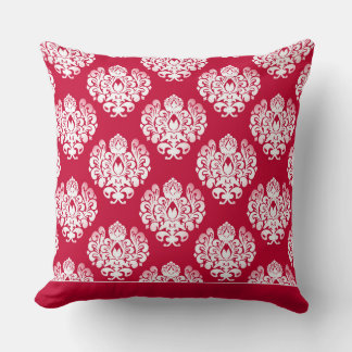 Modern Damask Muster Pillow Red CH9 Kissen