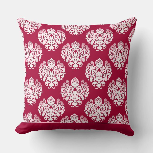 Modern Damask Muster Pillow Red CH9 Kissen (Vorderseite)