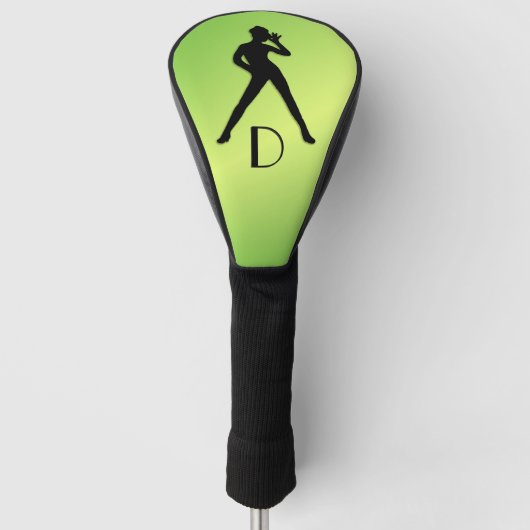Modern Dance Green Initial Golf Headcover (Vorderseite)
