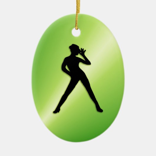 Modern Dance Green Keramik Ornament (Vorne)