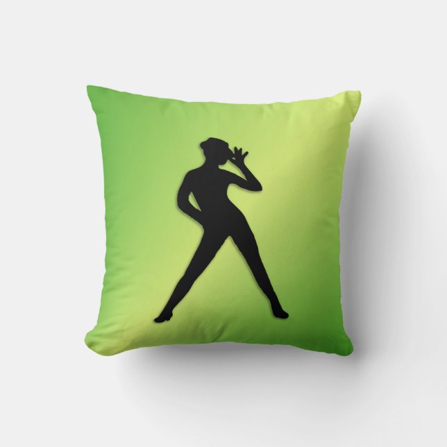 Modern Dance Green Kissen (Vorderseite)