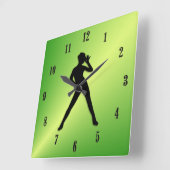 Modern Dance Green Quadratische Wanduhr (Winkel)