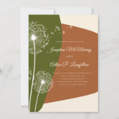 Modern Dandelion Wedding Einladung (Vorderseite)