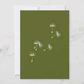 Modern Dandelion Wedding Einladung (Rückseite)