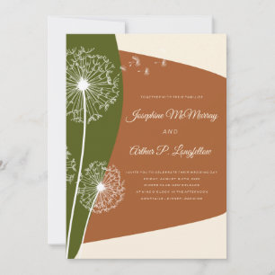 Modern Dandelion Wedding Einladung