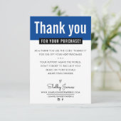 MODERN DANK IHNEN EINEN königsblauen Einzug kaufen Dankeskarte (Stehend Vorderseite)