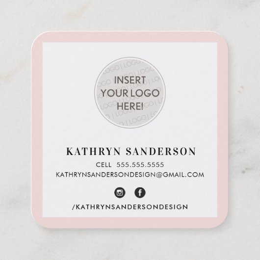 MODERN DANK IHNEN einfache minimale rot rot rosa Quadratische Visitenkarte (Rückseite)