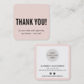 MODERN DANK IHNEN einfache minimale rot rot rosa Quadratische Visitenkarte (Vorne/Hinten)