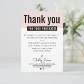 MODERN DANK IHNEN KUNDEN niedliches Rosa blutrot e Dankeskarte (Stehend Vorderseite)