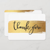 MODERN DANK IHNEN schick handgeschriebene Goldbürs Dankeskarte (Vorne/Hinten)