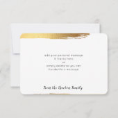 MODERN DANK IHNEN schick handgeschriebene Goldbürs Dankeskarte (Rückseite)