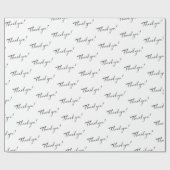 MODERN DANK IHNEN schwarz gestrichene Kalligraphie Geschenkpapier (Flach)