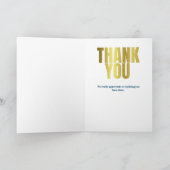 Modern Danke, Blue Gold Typografy Dankeskarte (Innenseite)