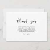 Modern Danke, dass Sie Script Wedding Foto (Rückseite)