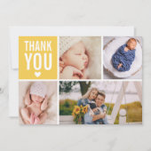 Modern Danke Foto Uni Stats Flat Birth Ankündigung (Vorderseite)