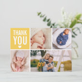 Modern Danke Foto Uni Stats Flat Birth Ankündigung (Stehend Vorderseite)