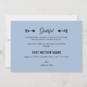 Modern Danke Foto Uni Stats Flat Birth Ankündigung (Rückseite)