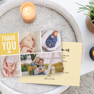 Modern Danke Foto Uni Stats Flat Birth Ankündigung