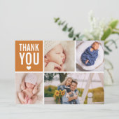 Modern Danke Foto Uni Stats Flat Birth Ankündigung (Stehend Vorderseite)