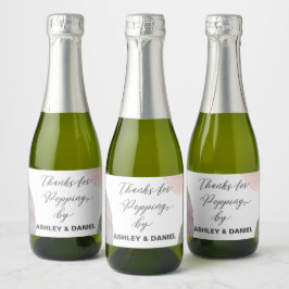 Modern danke für das Popping by Bottle Label, Schaumweinetikett