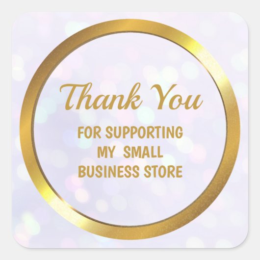 Modern danke für die Unterstützung meines kleinen Quadratischer Aufkleber (Vorderseite)
