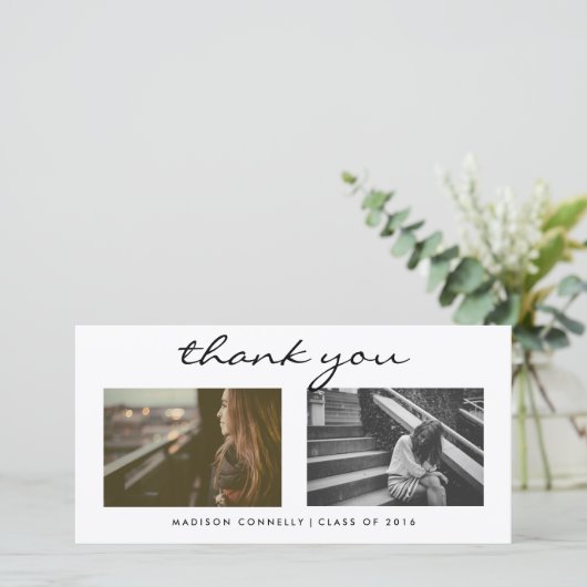 Modern danke graduierte Foto-Collage (Stehend Vorderseite)