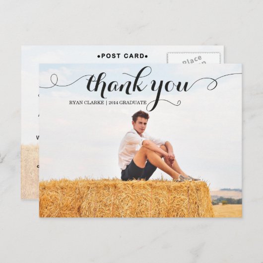 MODERN DANKE IHNEN ABSCHLUSS POST CARD POSTKARTE (Vorne/Hinten)