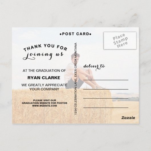 MODERN DANKE IHNEN ABSCHLUSS POST CARD POSTKARTE (Rückseite)