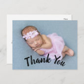 Modern danke Ihnen Baby Birth Ankündigung Postcard Postkarte (Vorne/Hinten)
