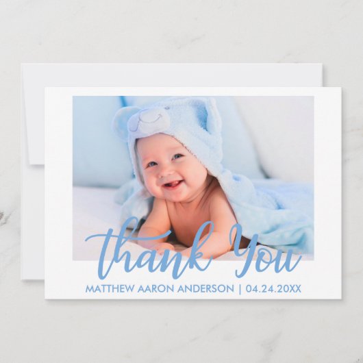 Modern danke neues Baby-blaue Streifen (Vorderseite)