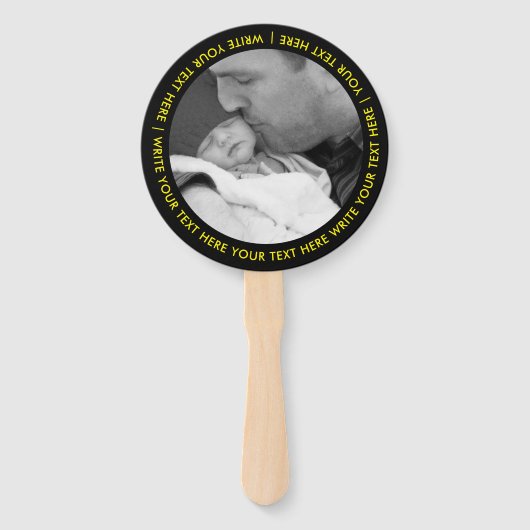 Modern Dankeschön Black Yellow Website QR Code Fot Fächer (Rückseite)