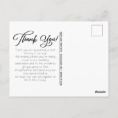 Modern Dankeschön Foto Postkarte (Rückseite)