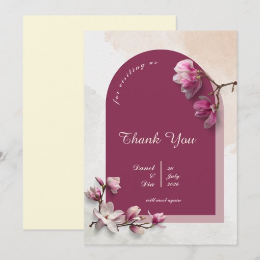 Modern Dankeschön Karte (Vorne/Hinten)