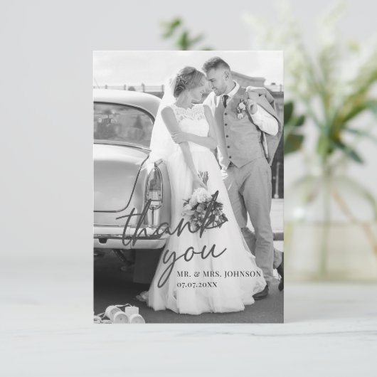 Modern Dankeschön Karte mit Bild (Stehend Vorderseite)