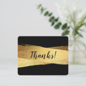 MODERN DANKS luxuriöser goldener Pinselstrich Dankeskarte (Stehend Vorderseite)