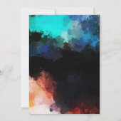 Modern Dark Abstract Paint Splatters Birthday Einladung (Rückseite)