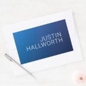 Modern Dark Blue Gradient & Minimal Editable Text Rechteckiger Aufkleber (Umschlag)