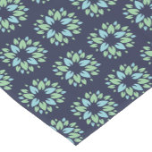 Modern Dark Blue Green Floral Pattern Kurzer Tischläufer (Ecke)