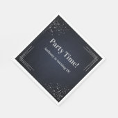 Modern Dark Blue & Silver 18th Birthday Napkins Serviette (Ecke)