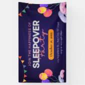 Modern Dark Blue Sleepover Party with Illustration Banner (Vertikal)